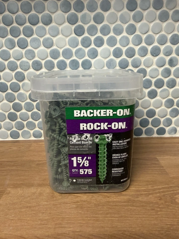 (575-Pk) Backer-On Rock-On Star Flat Head Cement Board Screws #9 -5/8" 23515