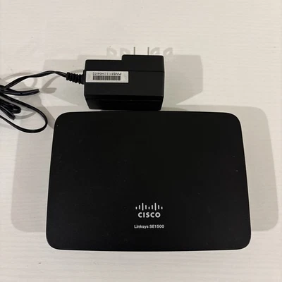 Cisco Linksys SE1500 5-Port Ethernet Switch & Power Adapter - Image 1 of 3