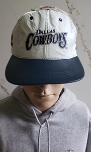 Vintage Dallas Cowboys Leder Snapback Hut Navy NFL Football Made in USA 90er Retro - Bild 1 von 7