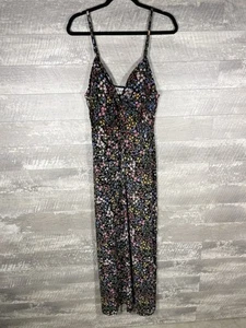 Black Multi Ditzy Floral Smocked Babydoll Maxi Dress Size XXL Boho Cottagecore - Picture 1 of 22