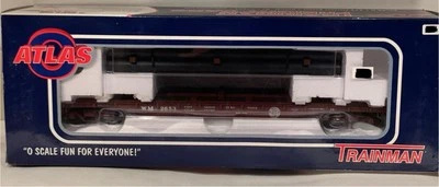 ATLAS O 3-RAIL WESTERN MARYLAND 52’ 6” FLAT CAR & PIPE LOAD O SCALE FREIGHT WM - Image 1 of 4