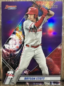Bowman's Best Bryson Stott 2019 #TP-6 Top Prospects Purple Refractor Phillies - Imagen 1 de 2