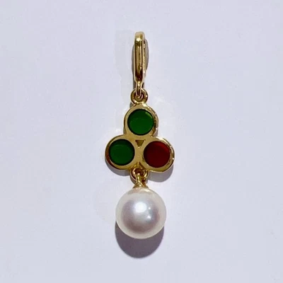 MIKIMOTO K18 Collar Colgante Piedra Color Perla Akoya Natural Oro 0.9g Foto 1 de 4