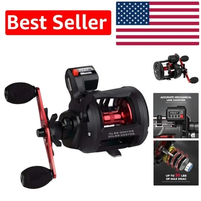 Carrete de pesca redondo ReKon Baitcasting 30 lb Max Drag - opción duradera de agua salada Foto 1 de 4