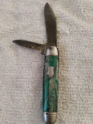 Винтажный карманный нож Imperial производства США - два лезвия - зеленый - Изображение 1 из 3