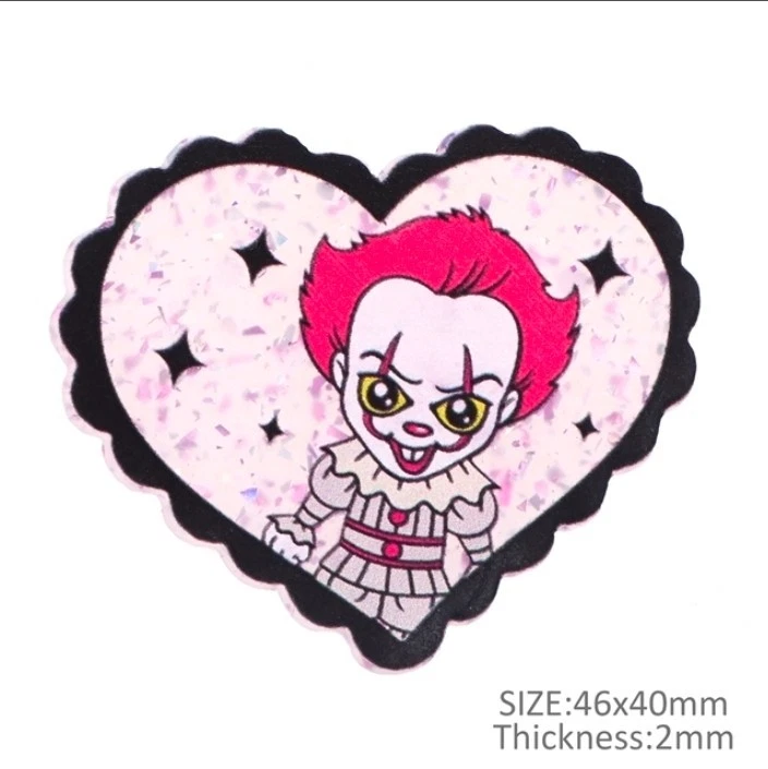 5 piezas. Centro de moño de cabello de resina plana brillante 1243150 Boys of Horror película de miedo Foto 1 de 1