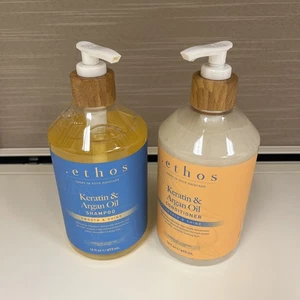 Ethos Keratin & Argan Oil Shampoo And Conditioner Lot Smooth & Shine 16 fl oz - Picture 1 of 4
