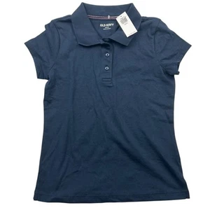 NWT Old Navy Girls Size Small 6-7 Navy Blue Short Sleeve Uniform Polo Top Shirt - Picture 1 of 11