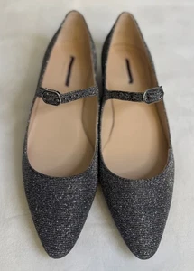 Kate Spade Mallory Glitter Mary Jane Flats Smoke Gray 7M New in Box - Picture 1 of 8