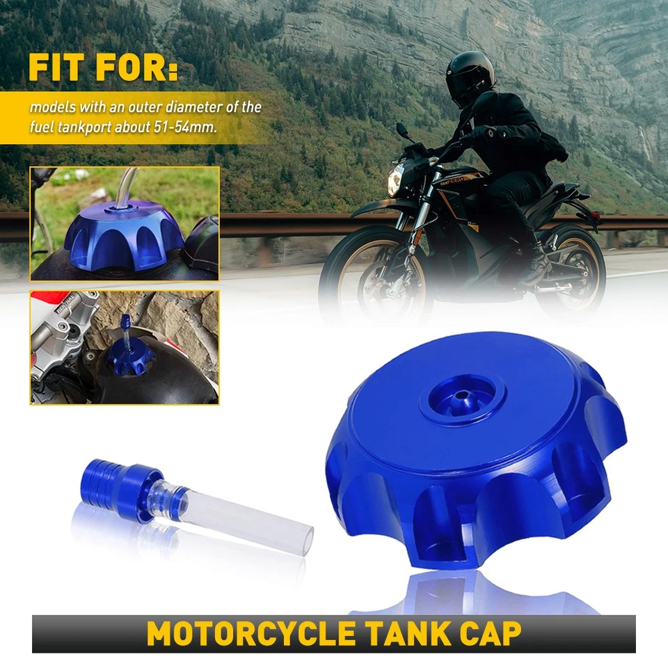 Tapa azul del tanque de gasolina de combustible con tubo respirador de válvula para Honda CRF50F 2005-2016 nuevo EE. UU. Foto 1 de 4
