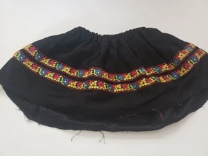 Vintage Toddler Girls Skirt One Size Black with Floral Embroidered design - Picture 1 of 3