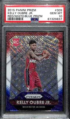 2015-16 Panini Prizm Prizms Red White Blue 309 Kelly Oubre Rookie PSA 10 GEM MT - Image 1 of 2