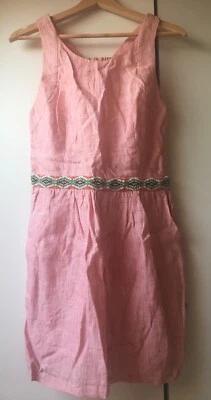 SeeYouSoon Leinen Kleid Rosa Rückenfrei Sommerkleid 2 Schichten S Neu+Geschenk - Bild 1 von 4
