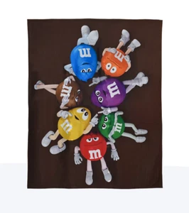 M&Ms World Throw Blanket Fleece candy chocolate 50x60 Blanket New - Picture 1 of 6