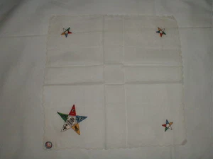 Eastern Star Taschentuch Vintage Schweiz 10,5" x 10,5" Baumwolle durchsichtig Klauber - Bild 1 von 4