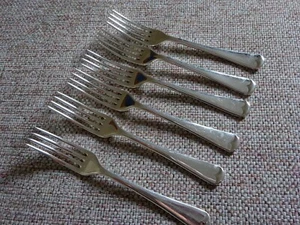 6 Vintage Old English Silver Plated Dessert Forks Chatterley Birmingham EPNS #1 - Picture 1 of 5