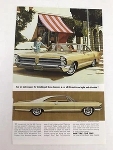 1965 Pontiac Vtg 1964 Print Ad Two Ladies - Picture 1 of 3