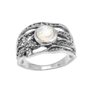 Moonstone Gemstone Ring Solid 925 Sterling Silver Unique Gift For Her Mom Love