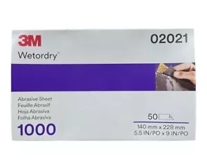 3M Wetordry Abrasive Sandpaper Sheet (02021, 2021), 1000 Grit, 50 Count - Picture 1 of 5
