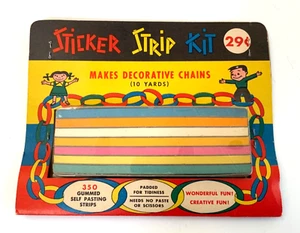 VTG Sticker Strip Kit Make Paper Chains Gummed 10 yards Multi Colored NIP - Picture 1 of 5