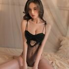 Women's Fashionable Polka Dot Lace up Lingerie Bow Apron Transparent Tights