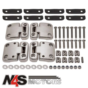 LAND ROVER DEFENDER FRONT DOOR STAINLESS STEEL HINGES AND BRACKETS. PART DA1951 - Picture 1 of 1