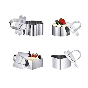 Cake Rings Cooking Rings Dessert Mousse Mold Stainless Steel with Pusher for ... - Picture 1 of 8