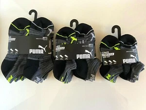 6 Pairs PUMA Sportstyle Low Cut Socks for Boy's, Black & Gray 3 Sizes: available - Picture 1 of 5