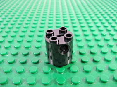 LEGO Black Brick Round 2 x 2 x 2 Robot Body with Axle Holder Bottom #30361c - Image 1 of 2