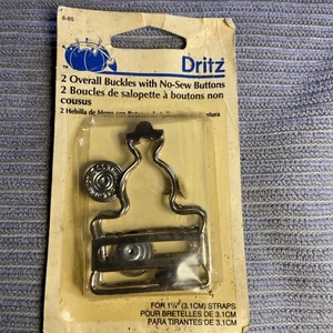 Dritz 2 Sets Overall Buckles for 1-1/4" Straps with Sew-On Buttons (B43A10) - Picture 1 of 1