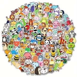 25 Random Cute Fun Cartoon Art Realistic Waterproof Animal Stickers Size Small - Picture 1 of 5