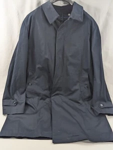 NWT Saks Overcoat Men's Removable Quilt Lined Trench Coat Navy XXXL 56" Chest - Picture 1 of 13