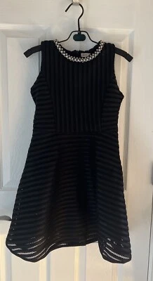 Girls Monteau Special Event Black Dress 12 Jewels Holiday Wedding Cruise Church - Image 1 of 4