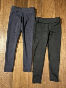 Lot of 2 Athleta Girl Fleece Lined Polartec Pants - Navy, Gray, Girl Size 12 - Picture 1 of 2