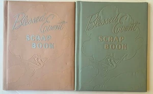 Libro de recortes de bebé sin usar BENDITO EVENTO AÑOS 40 libro de recuerdos cigüeña aumento color doble? - Imagen 1 de 24
