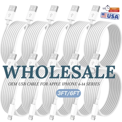 6FT/3Ft USB Charging Cable Cord For iPhone 14 13 12 11 8 7 6 SE Fast Charger LOT - Image 1 of 4