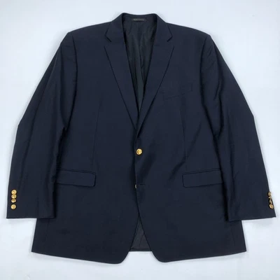 Abrigo Deportivo Ralph Lauren 50 R Lana Azul Marino Dorado Botón Blazer Foto 1 de 4