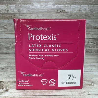 Protexis Latex Classic Surgical Gloves Sterile, *1 Box* Size: 7.5 *See Date* - Image 1 of 4