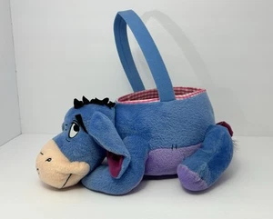 Vintage Walt Disney Eeyore Plush Easter Halloween Basket Winnie The Pooh - Pink - Picture 1 of 15