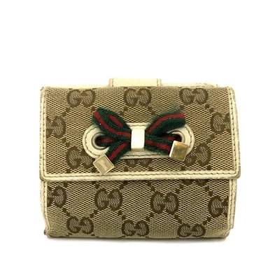 Cartera plegable de lona con logotipo EGA GUCCI Princy GG beige/9BL1380 Foto 1 de 4