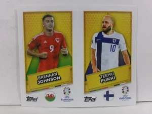 Pegatinas álbum 2024 Topps UEFA Euro 2024 JOHNSON / PUKKI #FIN / WAL SP - Imagen 1 de 2