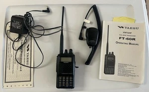 Yaesu FT-60 Portable Handheld Ham Dual Radio w Charge cord & MH-34 Mic Clip - Photo 1/16