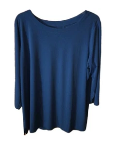 Susan Graver Simply Blue, Modern Essentials Liquid Knit Tunika 3/4 Ärmel Gr. XLP - Bild 1 von 10