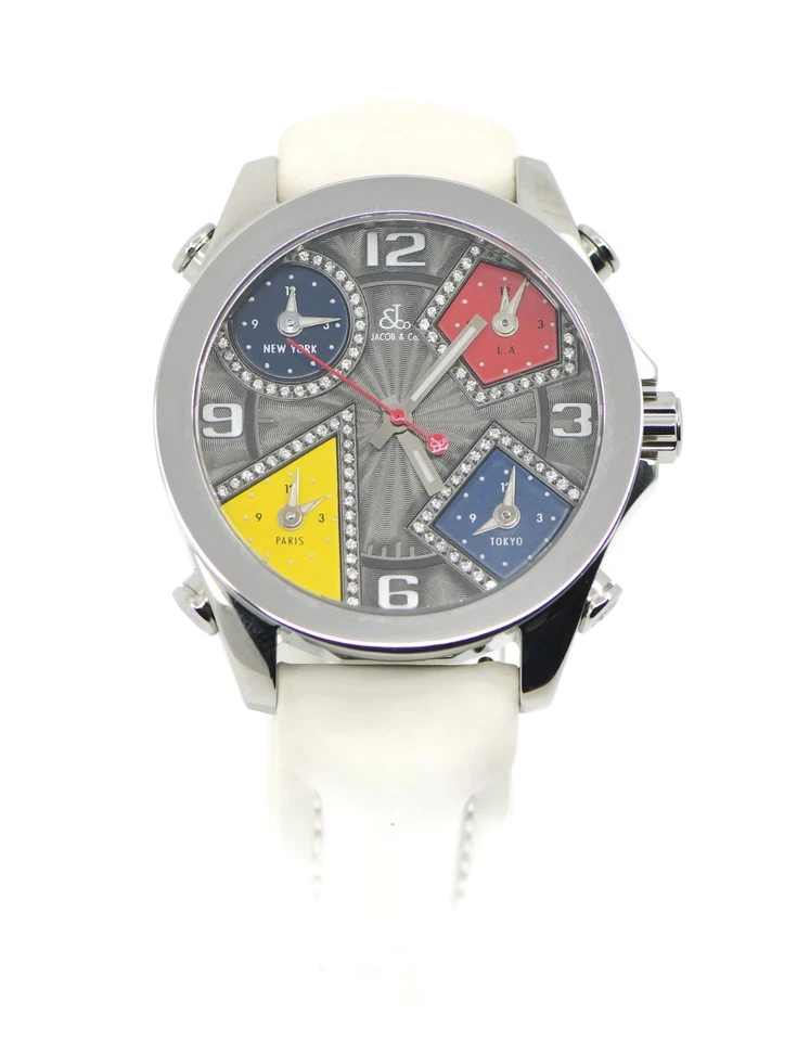 Reloj Jacob & Co Five Timezone Diamante Acero Inoxidable JCM-58DA Foto 1 de 4