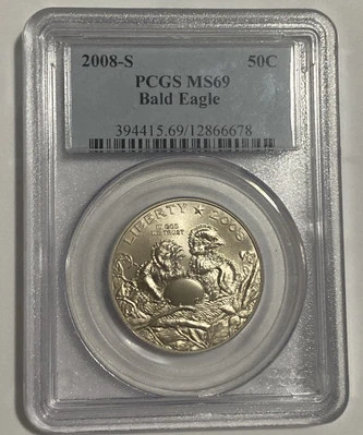 2008 S - Commemorative Half Dollar American Bald Eagle NGC MS69 - Image 1 of 4