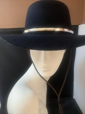 Black 71/8 Western Hat Wool Felt Ace Hy sales. Inc USA High Quality - Image 1 of 4