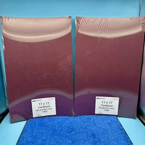 2x LUX Linen Collection Cardstock Paper 11" x 17" Burgundy Linen 50 Pack - Picture 1 of 2