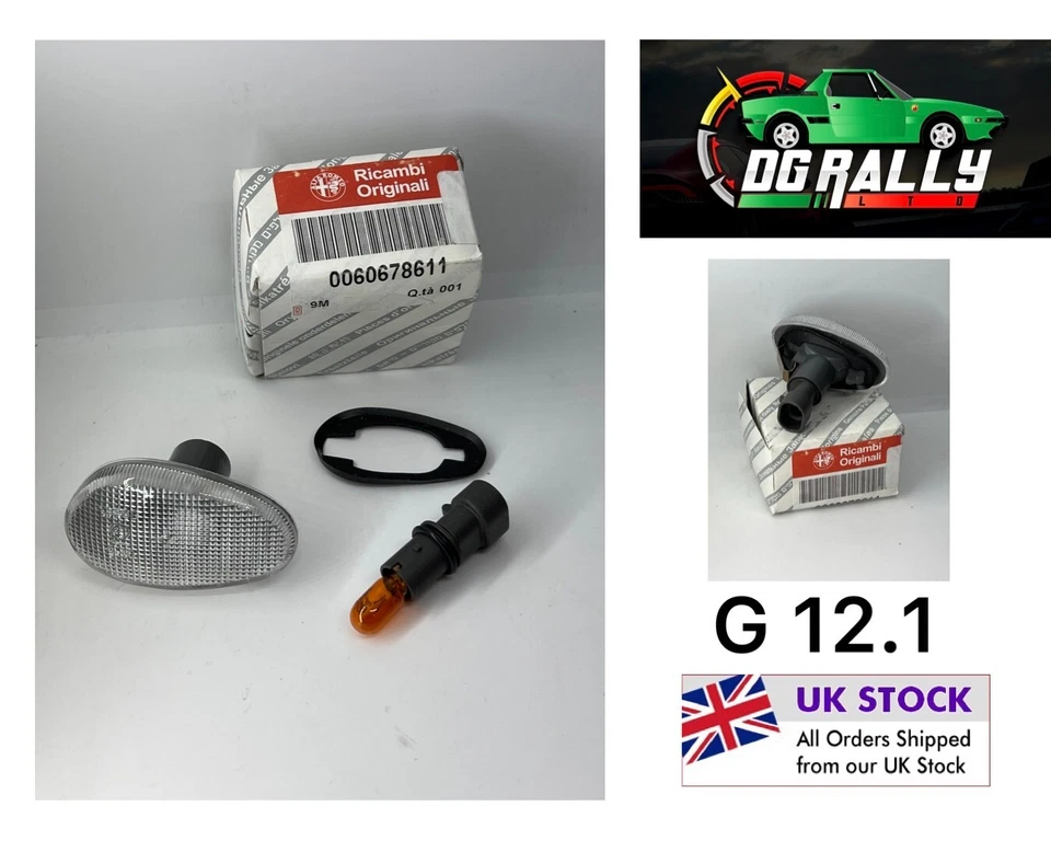 Genuine OEM Alfa Romeo GTV/Spider Clear Side Repeater Indicator Light 60678611 - Image 1 of 1