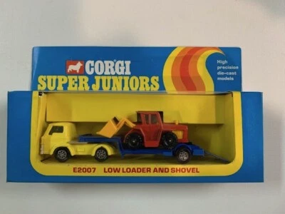 Corgi Super Juniors E2007 Low Loader and Shovel - Imagen 1 de 4