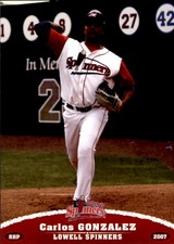 2007 Lowell Spinners Update Grandstand #4 Carlos Gonzalez Caracas Venezuela Card